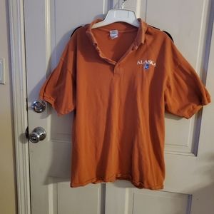 Alaska Polo shirt. Sz L. Orange.
